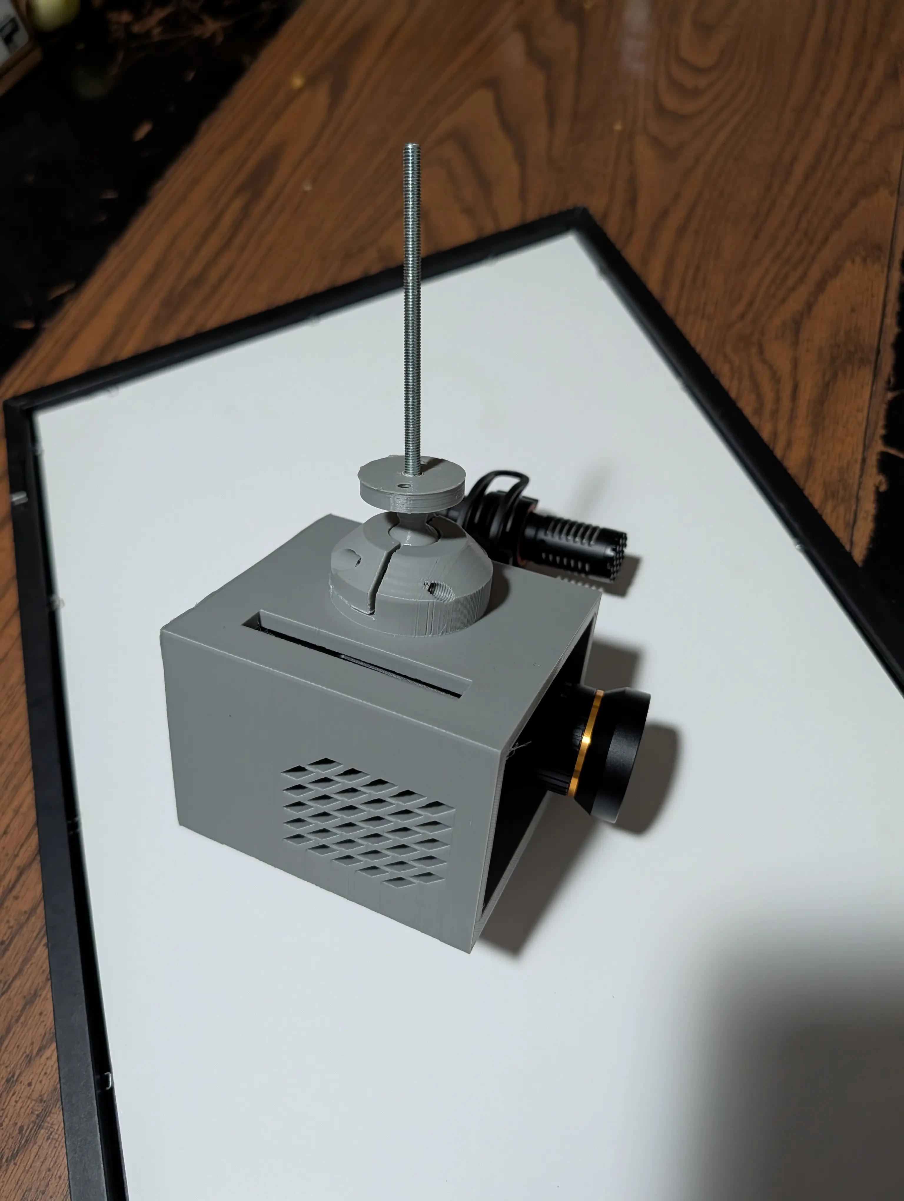 Camera box mounted for theater streaming